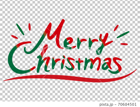Merry Christmas logo letters hand-painted cursive 70684501