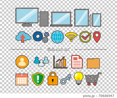 Internet / PC vector illustration icon set Internet / PC vector illustration icon set 70686947