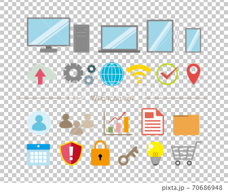Internet / PC vector illustration icon set Internet / PC vector illustration icon set 70686948