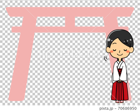 Shrine maiden torii background illustration copy space Shrine maiden torii background illustration copy space 70686950