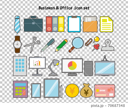 Vector illustration of office / work Business icon set Vector illustration of office / work Business icon set 70687348