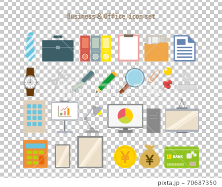 矢量圖的辦公室/工作業務圖標集 70687350