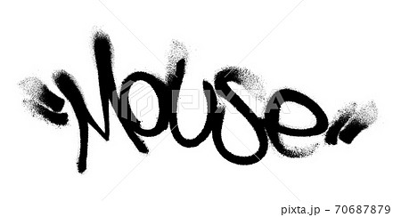 Sprayed mouse tag graffiti with overspray in black over white. Vector illustration. Sprayed mouse tag graffiti with overspray in black over white. Vector illustration. 70687879