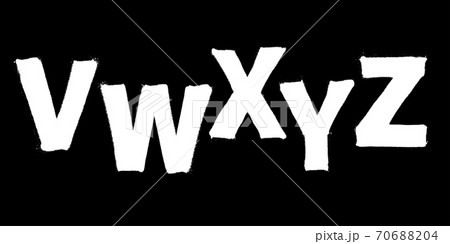 Graffiti spray font alphabet with a spray in white over black. Part 5. Vector illustration Graffiti spray font alphabet with a spray in white over black. Part 5. Vector illustration 70688204
