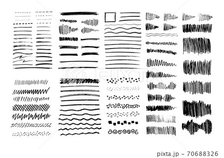 Set of vector grungy graphite pencil artのイラスト素材 