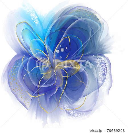 アルコールインクアート風イラスト　ラピスラズリ 70689208