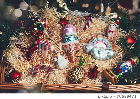 Box of Unusual Modern Christmas Baubles 70689471