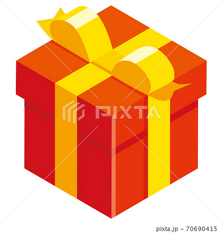 赤いプレゼントボックス 70690415