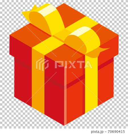 赤いプレゼントボックス 70690415