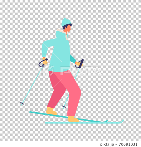 Illustration of a winter man skiing 70691031