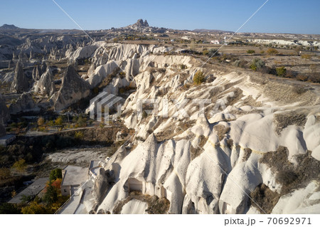 Unique rock formations in valley of Cappadocia, Turkey. 70692971