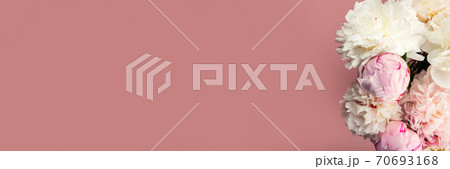 Amazing Fresh bunch of pink peonies 70693168