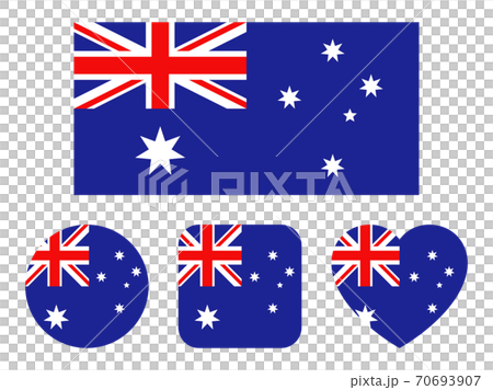 オーストラリア国旗のバリエーションセット 縁線なし のイラスト素材