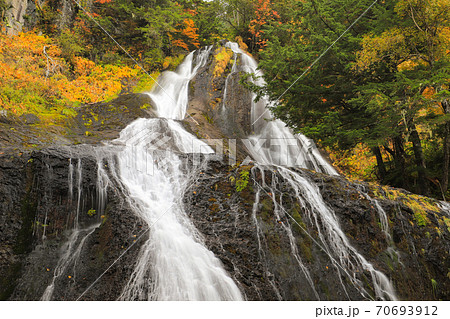 紅葉の三本滝 乗鞍高原 紅葉の三本滝 乗鞍高原 70693912