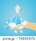 Washing hand with Soap Foam. Vector illustration. 70695970