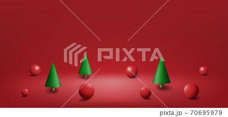 Merry Christmas greeting card or advertising promotion background. Vector illustration 70695979