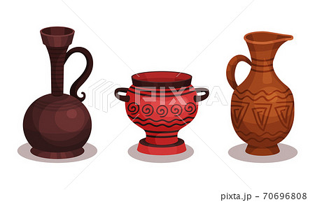Ceramic Vessels and Containers for Interior and Kitchen Use Vector Set 70696808