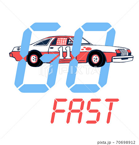 Hand drawn sport car, Pen graphic. Stylized typography Hand drawn sport car, Pen graphic. Stylized typography 70698912