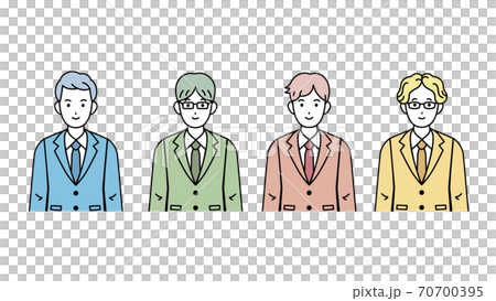 男性 スーツ姿 セット バストアップのイラスト素材