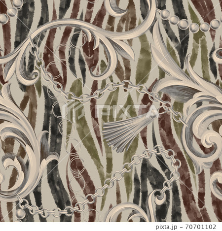 Baroque background with animal skin texture Baroque background with animal skin texture 70701102