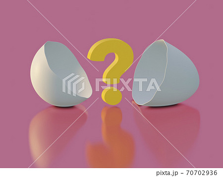 A Question Mark Appears From An Egg Shell 3d のイラスト素材