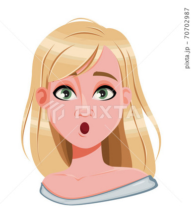 Facial expression of pretty woman, surprised Facial expression of pretty woman, surprised 70702987