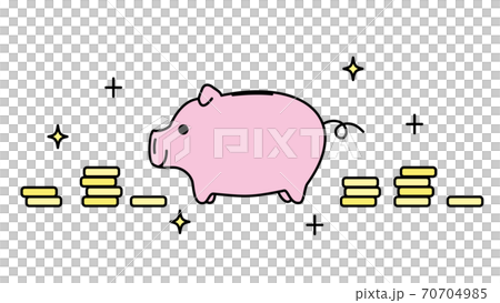 Simple piggy bank line art illustration 70704985