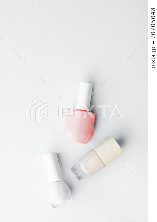 Nail polish bottles on white background, beauty brand Nail polish bottles on white background, beauty brand 70705048