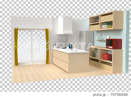 さわやかな感じのキッチン3DCG 70706886