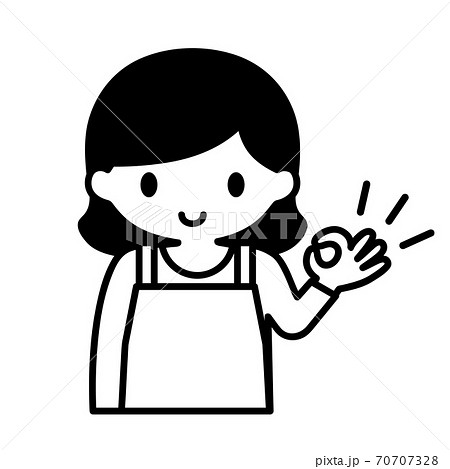 Okをしているお母さんのシンプルなイラストのイラスト素材 70707328 Pixta