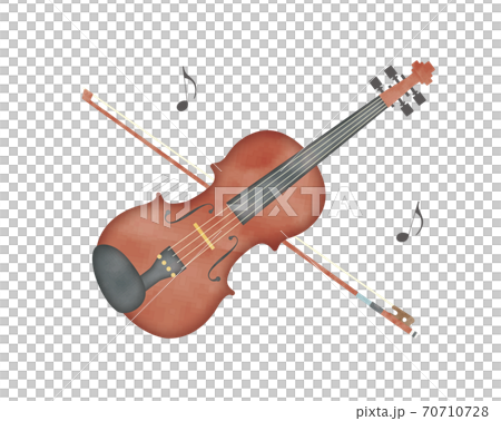 Easy watercolor color violin 70710728