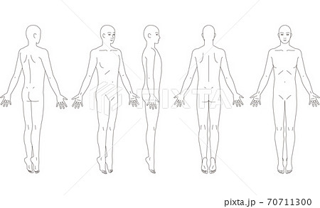 人体のイラスト 男性の略図 のイラスト素材