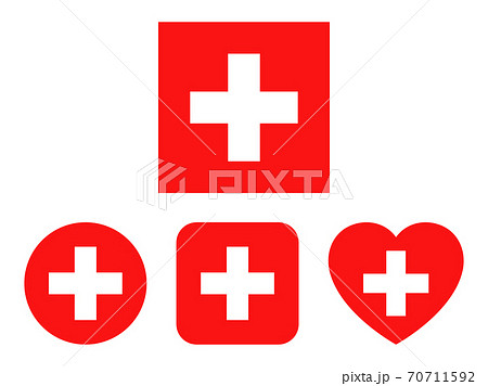 スイス国旗のバリエーションセット（縁線なし）