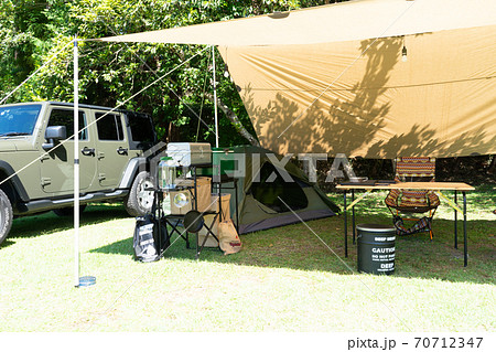 オートキャプ場でのファミリーキャンプレアウト 70712347
