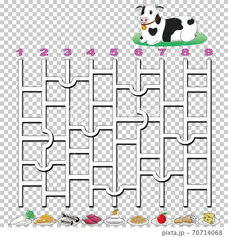 Ushi-kun's Amida lottery 5 (square, sitting) 70714068