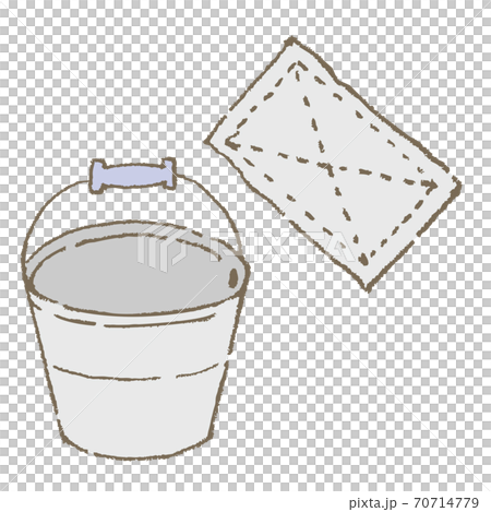 バケツと雑巾のイラスト素材
