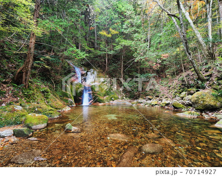 秋の寂地峡五竜の滝 秋の寂地峡五竜の滝 70714927