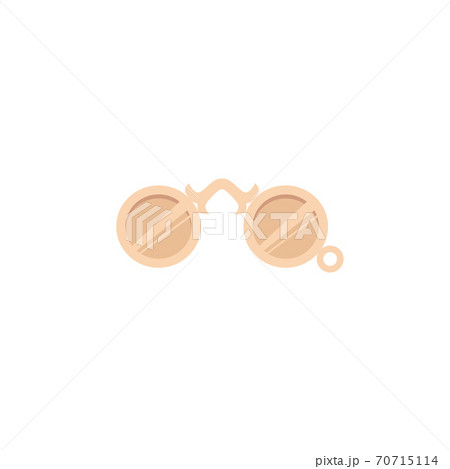 Vintage goggles with circle glasses in rim, flat vector illustration isolated. Vintage goggles with circle glasses in rim, flat vector illustration isolated. 70715114