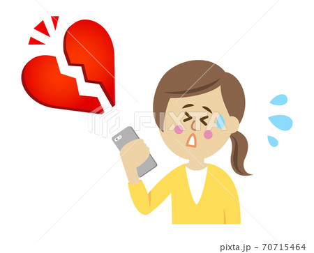 失恋をした女性のイラストイメージ 70715464
