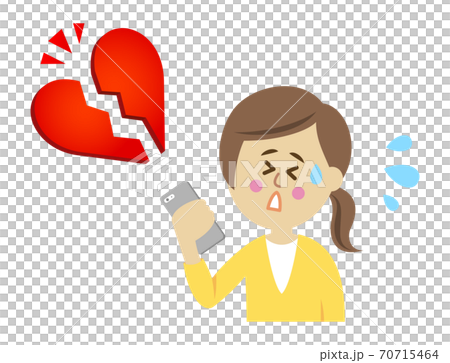 失恋をした女性のイラストイメージ 70715464