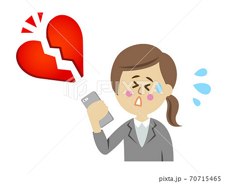 失恋をした女性会社員のイラストイメージ 70715465