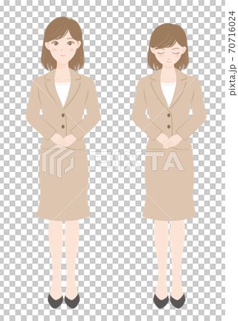 スーツ姿の女性 お辞儀 挨拶 お詫び スーツ姿の女性 お辞儀 挨拶 お詫び 70716024