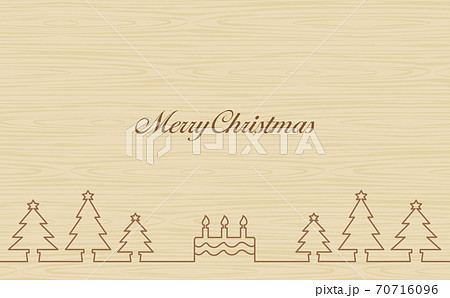 年中行事　クリスマス　ツリー　木目背景 70716096