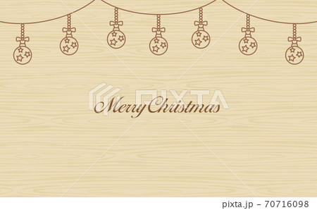 年中行事　クリスマス　ガーランド　木目背景 70716098