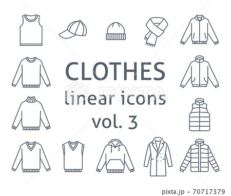 Men clothes simple flat line vector icons 70717379