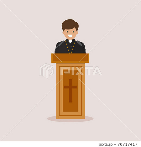 Priest Giving Speech From Tribuneのイラスト素材