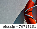 Part of Life Buoy on the Ship with White Background 70718161