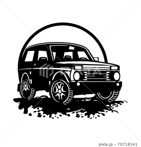 Off Road CAR - Truck 4x4 SUV - Off-road car and elements for tshirt and emblem 70718541