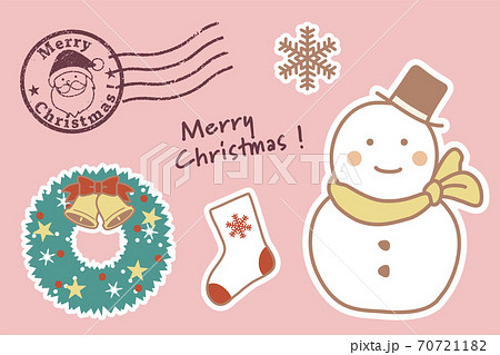 かわいいクリスマスのイラスト素材 雪だるま のイラスト素材