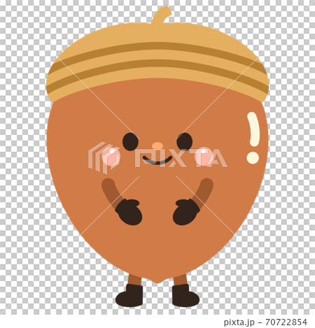 どんぐりのキャラクターのイラスト素材